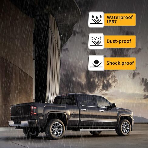 Vland LED LED Tail Lights متوافقة مع GMC Sierra 2014-2018 (وليس للموديلات مع مصنع المصنع LED) مع الإشارة الديناميكية مع الإشارة الحمراء ، جوانب الركاب والسائقين ، عدسة واضحة in Saudi Arabia