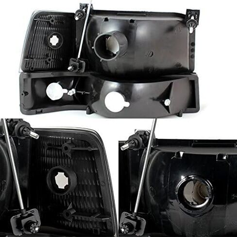 Akkon - لعام 1992-1996 Ford Bronce F150 F250 F350 Super Duty Black Smoked Smoked Combo+Pumper+Tail Lights Combo in Saudi Arabia