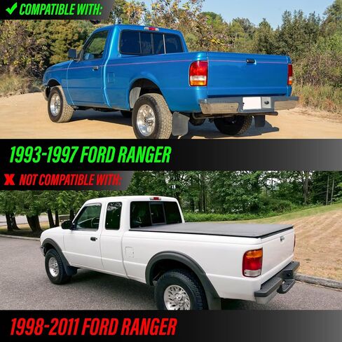 USR 93-97 Ranger Pick-up Tail Light Set-زوج مصابيح الذيل المدخن (يسار + يمين) متوافق مع عام 1993-1997 Ford Ranger Pickup Truck جميع الطرز والقطرات الثانية (عدسة دخان حمراء ، قابس حقيقي ومشغل) in Saudi Arabia