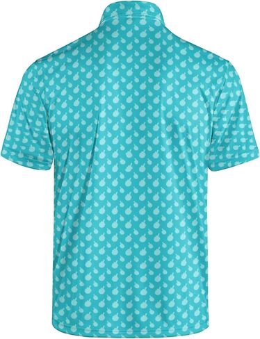 Funny Print Golf Shirts for Men Lightweight Dry-Fit Hawaiian Style Casual Polo with Stretch Fabric for Outdoor & Sports in Saudi Arabia