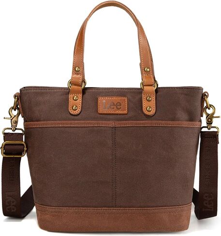 Montana West x Lee Waxed Canvas Tote Bag for Women Work Small Vintage Shoulder Bag and Handbag with Leather Handle in Saudi Arabia