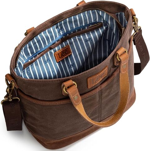 Montana West x Lee Waxed Canvas Tote Bag for Women Work Small Vintage Shoulder Bag and Handbag with Leather Handle in Saudi Arabia