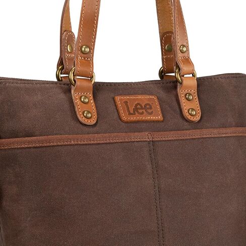 Montana West x Lee Waxed Canvas Tote Bag for Women Work Small Vintage Shoulder Bag and Handbag with Leather Handle in Saudi Arabia