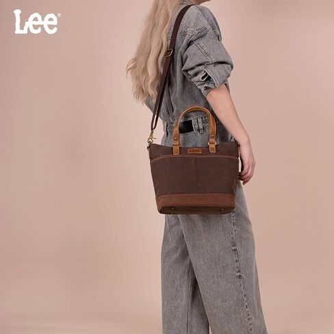 Montana West x Lee Waxed Canvas Tote Bag for Women Work Small Vintage Shoulder Bag and Handbag with Leather Handle in Saudi Arabia