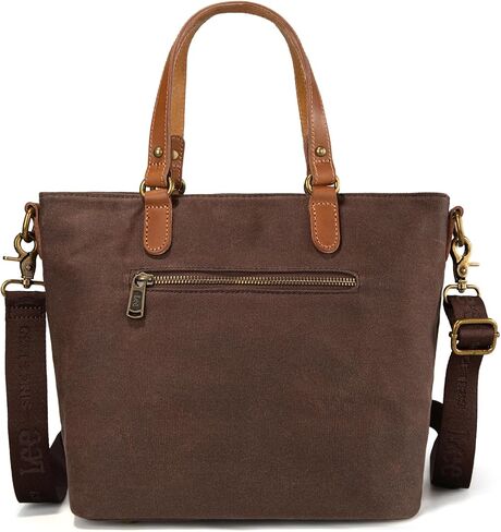 Montana West x Lee Waxed Canvas Tote Bag for Women Work Small Vintage Shoulder Bag and Handbag with Leather Handle in Saudi Arabia