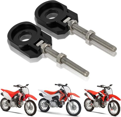 Motorcycle 2pcs 12mm Chain Adjuster Tensioner Swingarm Spool Tensioner Tension Adjuster CNC Universal for CRF110 CRF 110F 2013-2025 Dirt Pit Bike Red in Saudi Arabia