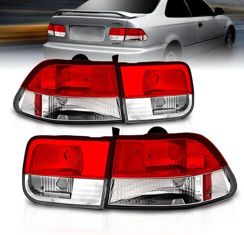 AmeriLite For 1996-2000 Honda Civic Coupe OE Style Red Replacement Brake Tail Lights 4 pcs Set - Passenger and Driver Side in Saudi Arabia