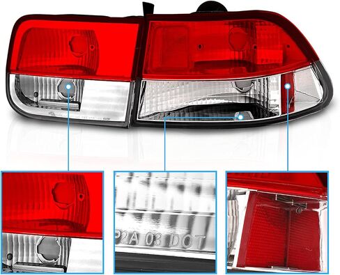 AmeriLite For 1996-2000 Honda Civic Coupe OE Style Red Replacement Brake Tail Lights 4 pcs Set - Passenger and Driver Side in Saudi Arabia