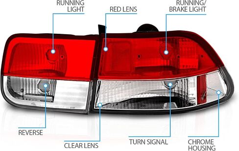 AmeriLite For 1996-2000 Honda Civic Coupe OE Style Red Replacement Brake Tail Lights 4 pcs Set - Passenger and Driver Side in Saudi Arabia