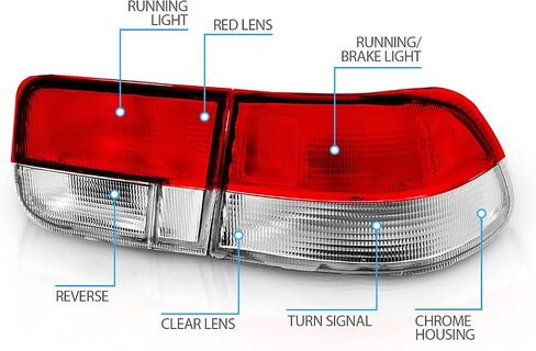 AmeriLite For 1996-2000 Honda Civic Coupe OE Style Red Replacement Brake Tail Lights 4 pcs Set - Passenger and Driver Side in Kuwait