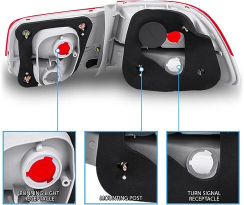 AmeriLite For 1996-2000 Honda Civic Coupe OE Style Red Replacement Brake Tail Lights 4 pcs Set - Passenger and Driver Side in Kuwait