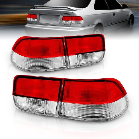 AmeriLite For 1996-2000 Honda Civic Coupe OE Style Red Replacement Brake Tail Lights 4 pcs Set - Passenger and Driver Side in Kuwait