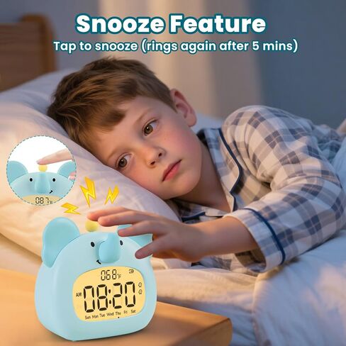 Capybara Alarm Clock with Night Light for Kids – Cute Digital Sleep Trainer with LED Display, 3 Alarms, Countdown Timer, Adjustable Brightness – Rechargeable Bedside Clock for Boys and Girls in Kuwait