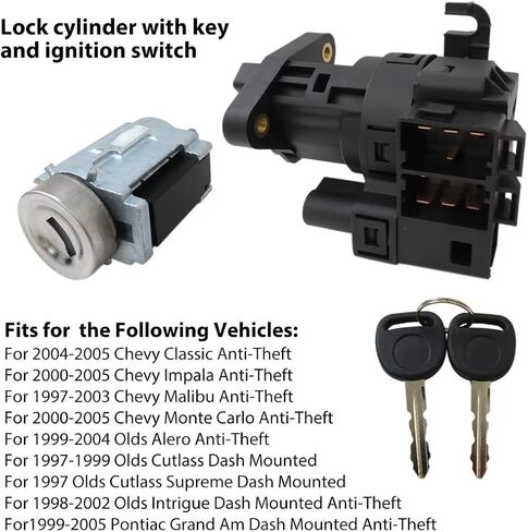 12458191 12533953 15822350 19168637 Lock Cylinder with Key & Ignition Switch for 2004-2006 Pontiac Grand Prix 3.8L 5.3L in Saudi Arabia