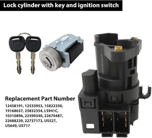 12458191 12533953 15822350 19168637 Lock Cylinder with Key & Ignition Switch for 2004-2006 Pontiac Grand Prix 3.8L 5.3L in Saudi Arabia