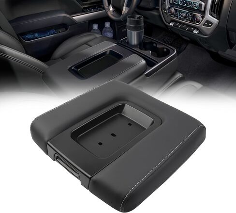 Dasbecan Front Seat Center Console Armrest Lid Compatible with 2014-2018 Chevy(Chevrolet) Silverado/GMC Sierra 1500 2500HD 3500HD Storage Compartment Lid Black Replace# 22881398 in Saudi Arabia