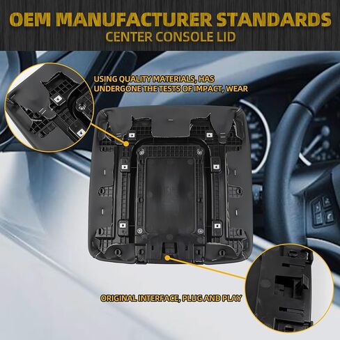 Dasbecan Front Seat Center Console Armrest Lid Compatible with 2014-2018 Chevy(Chevrolet) Silverado/GMC Sierra 1500 2500HD 3500HD Storage Compartment Lid Black Replace# 22881398 in Saudi Arabia