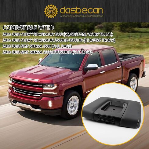 Dasbecan Front Seat Center Console Armrest Lid Compatible with 2014-2018 Chevy(Chevrolet) Silverado/GMC Sierra 1500 2500HD 3500HD Storage Compartment Lid Black Replace# 22881398 in Saudi Arabia