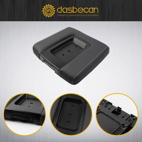 Dasbecan Front Seat Center Console Armrest Lid Compatible with 2014-2018 Chevy(Chevrolet) Silverado/GMC Sierra 1500 2500HD 3500HD Storage Compartment Lid Black Replace# 22881398 in Saudi Arabia