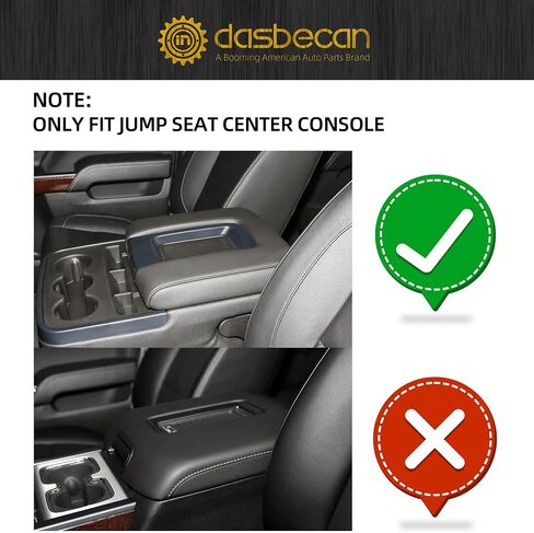 Dasbecan Front Seat Center Console Armrest Lid Compatible with 2014-2018 Chevy(Chevrolet) Silverado/GMC Sierra 1500 2500HD 3500HD Storage Compartment Lid Black Replace# 22881398 in Saudi Arabia
