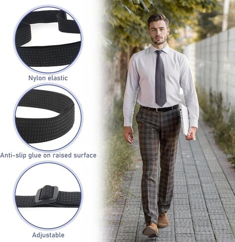 2 Pcs Men Shirt Stays Belt Tuck It Belt Style Stays Keepers Elastic Band Tuck Shirt Holder Adjustable Elastic Blet for Police Military Law Enforcement Work Dress Casual Wear with Non-slip in Saudi Arabia