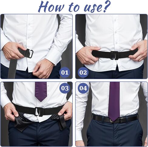 2 Pcs Men Shirt Stays Belt Tuck It Belt Style Stays Keepers Elastic Band Tuck Shirt Holder Adjustable Elastic Blet for Police Military Law Enforcement Work Dress Casual Wear with Non-slip in Saudi Arabia