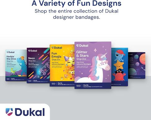 سلسلة Dukal Design Series ضمادات لاصقة مع تقنية Stat Strip ، 3/4 "× 3" (صندوق 100) in Kuwait