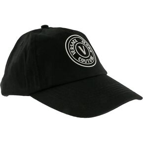 VERSACE JEANS COUTURE Minimalist Black Cap with Embossed Monogram Emblem in Saudi Arabia