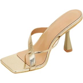 Lryweisy النسائية Criss-Cross Thong Thong Sandals 3.5 بوصة مربعة مفتوحة إصبع القدم عالي الكعب الأزياء لباس الحفلات الكعب الصنادل in Kuwait