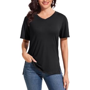 V Neck T Shirt for Women Plus Size, Short Sleeve Casual Tops Summer 2025 Basic Tees in Saudi Arabia