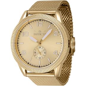 Invicta Vintage Men 44mm Stainless Steel Gold Gold dial VH60 Quartz in Saudi Arabia