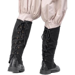 Medieval Pirate Boots Cover Linen Leg Gaiters Renaissance Costume Accessories for Ren Faire in Kuwait