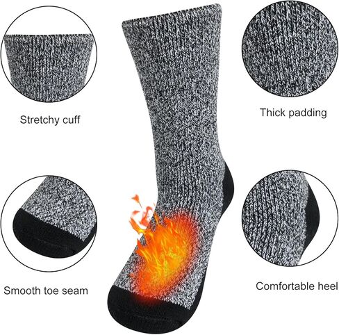 Thermal Socks for Men, Winter Warm Socks Mens for Cold Weather Extreme Temperatures in Kuwait