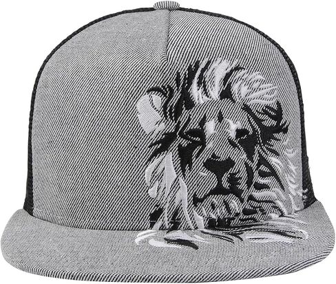 Riorex Colorful Lion Mesh Desher Hat ، مسطحة مسطحة ، خضراء ، حمراء ، قبعة بيسبول أسود ، مناسبة للصيف in Kuwait