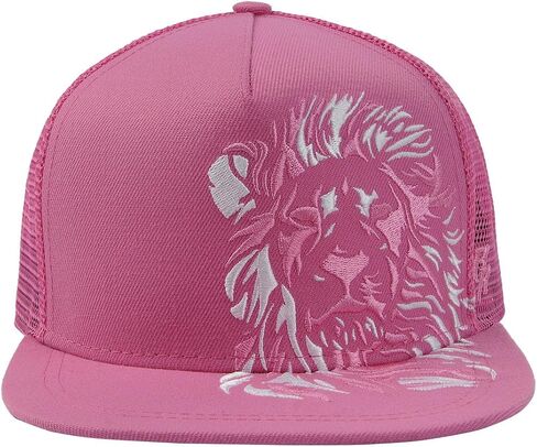 Riorex Colorful Lion Mesh Desher Hat ، مسطحة مسطحة ، خضراء ، حمراء ، قبعة بيسبول أسود ، مناسبة للصيف in Kuwait