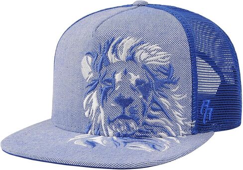 Riorex Colorful Lion Mesh Desher Hat ، مسطحة مسطحة ، خضراء ، حمراء ، قبعة بيسبول أسود ، مناسبة للصيف in Kuwait