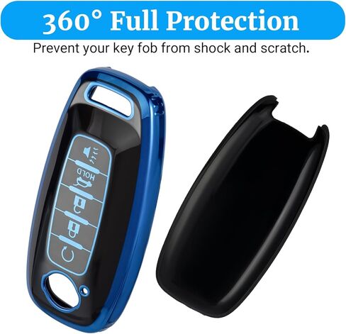 لغطاء Nissan Key FOB مع سلسلة مفاتيح ، ناعم TPU 5 CASE BUNTY CASE لـ NISSAN ROGUE Altima Kicks Pathfinder Sentra 2023 2024 2025 ، Blue in Kuwait
