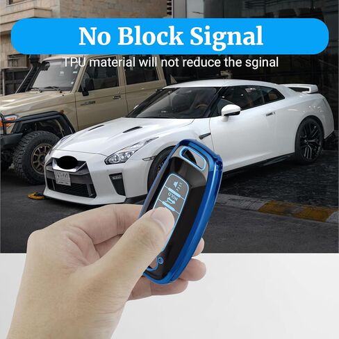 لغطاء Nissan Key FOB مع سلسلة مفاتيح ، ناعم TPU 5 CASE BUNTY CASE لـ NISSAN ROGUE Altima Kicks Pathfinder Sentra 2023 2024 2025 ، Blue in Kuwait