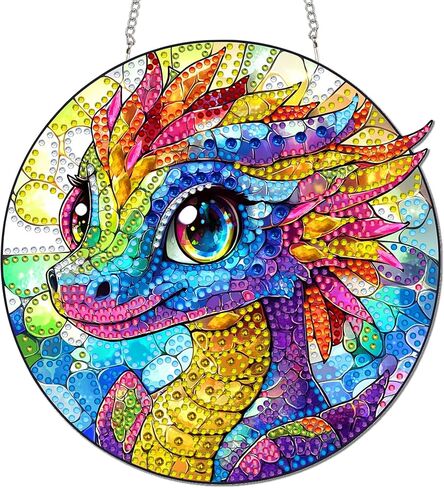 Reofrey Hanging Diamond Art Kits for Adults– 8x8 Inch Peacock Animal Acrylic Board Double Sided Pattern Diamond Painting Suncatcher Pendant, Crystal Art for Home Wall Window Decoration Handmade Gift in Saudi Arabia