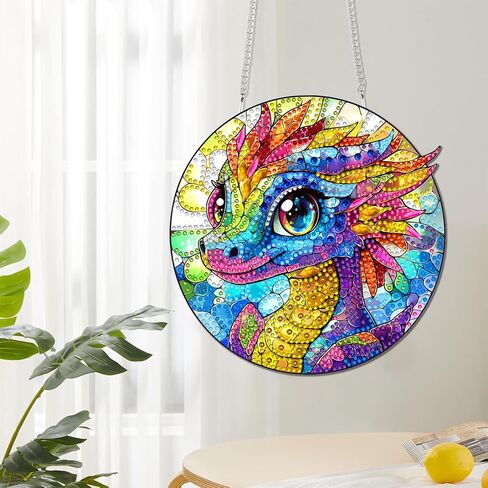 Reofrey Hanging Diamond Art Kits for Adults– 8x8 Inch Peacock Animal Acrylic Board Double Sided Pattern Diamond Painting Suncatcher Pendant, Crystal Art for Home Wall Window Decoration Handmade Gift in Saudi Arabia