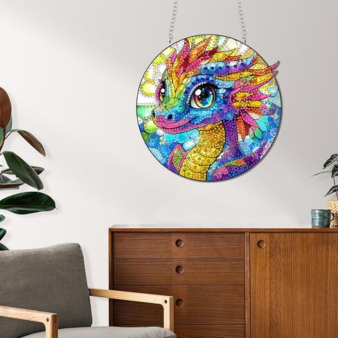 Reofrey Hanging Diamond Art Kits for Adults– 8x8 Inch Peacock Animal Acrylic Board Double Sided Pattern Diamond Painting Suncatcher Pendant, Crystal Art for Home Wall Window Decoration Handmade Gift in Saudi Arabia