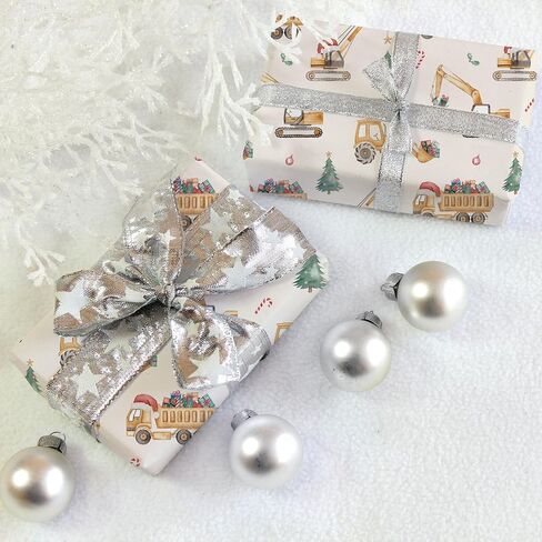 SaringSwoon Farm Christmas Wrapping Paper - Rustic Xmas Gift Wrap with Red Tractors, Farm Animals Like Reindeer Highland Cow, and Christmas Trees for Kids Adults - 40×28 Inches, 4 Folded Sheets in Kuwait