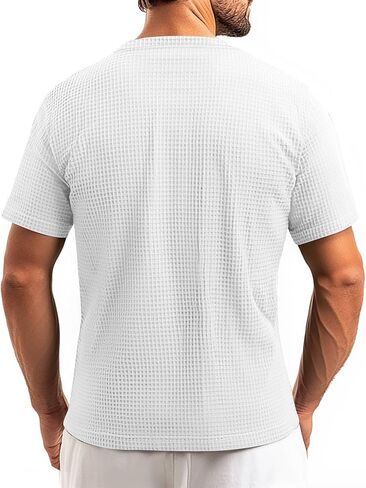 Riyiper 3 Pack Men's Waffle T قمصان غير رسمية متماسكة قصيرة الأكمام in Kuwait