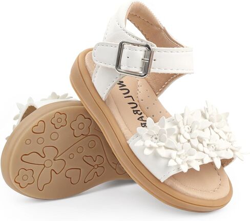 Infant Girls Sandals,Girls First Walkers Shoes, Non-Slip Breathable Soft Leather Open-Toe Summer Shoes for Kids in Saudi Arabia