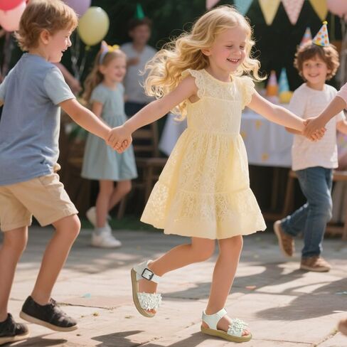 Infant Girls Sandals,Girls First Walkers Shoes, Non-Slip Breathable Soft Leather Open-Toe Summer Shoes for Kids in Saudi Arabia
