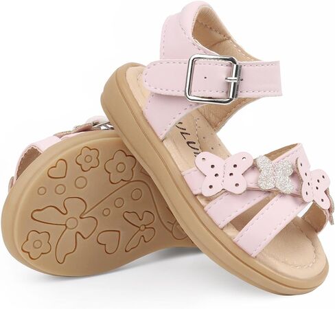 Infant Girls Sandals,Girls First Walkers Shoes, Non-Slip Breathable Soft Leather Open-Toe Summer Shoes for Kids in Saudi Arabia