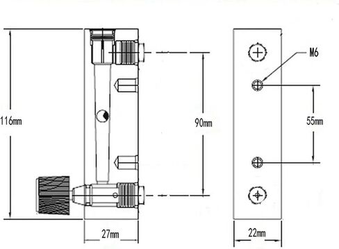 1pcs 0.1-1/0.3-3/0.5-5/1-10/2-20/2-25LPM دفع في FIT 6 OD TUBE LZM-8M ACRYLIC AR ROTAMETER METER مع صمام (1-10LPM) in Saudi Arabia