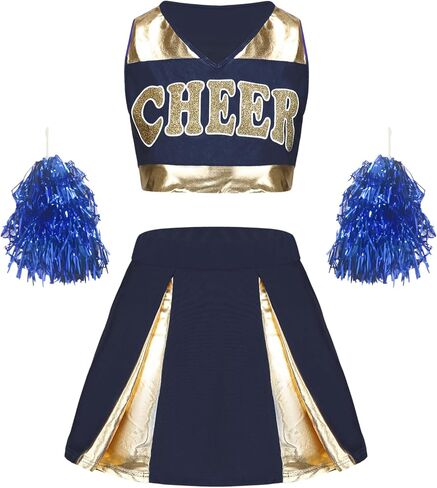 yolsun Cheerleader Costume for Women Cheerleading Uniforms Halloween Cute Cheer Outfits School Musical Party Fancy Dress in Saudi Arabia