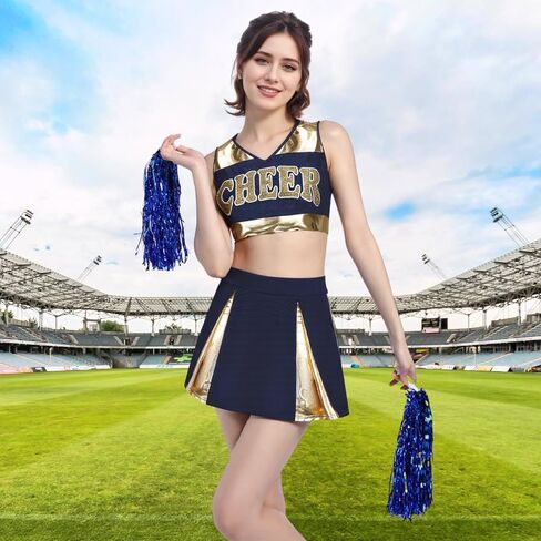 yolsun Cheerleader Costume for Women Cheerleading Uniforms Halloween Cute Cheer Outfits School Musical Party Fancy Dress in Saudi Arabia