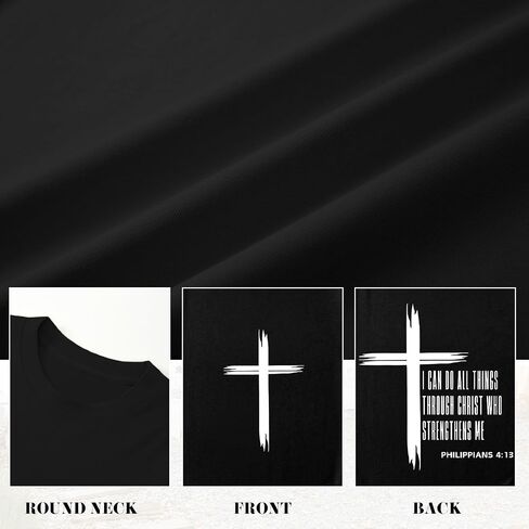 Tuislay Christian Oversized Shirts for Men Jesus Cross T Shirt God Religious Tshirts Faith Graphic Workout Tees Streetwear in Saudi Arabia